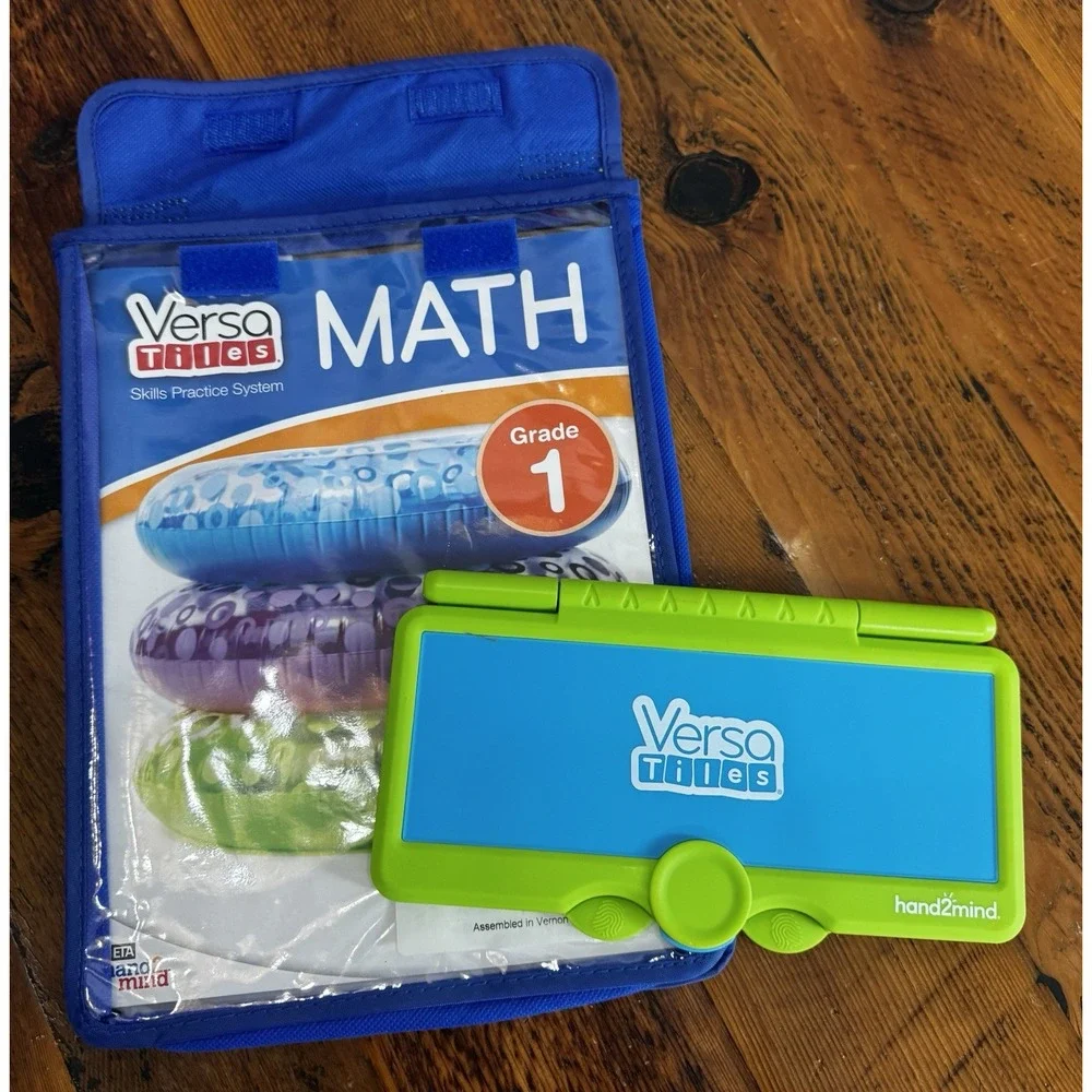 VersaTiles GRADE 1, MATH Book, Plastic Answer Case and Tiles in Pouch